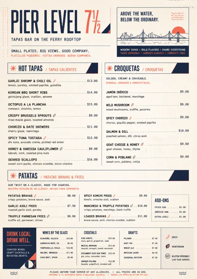 Modern Fusion tapas-menu menu template preview