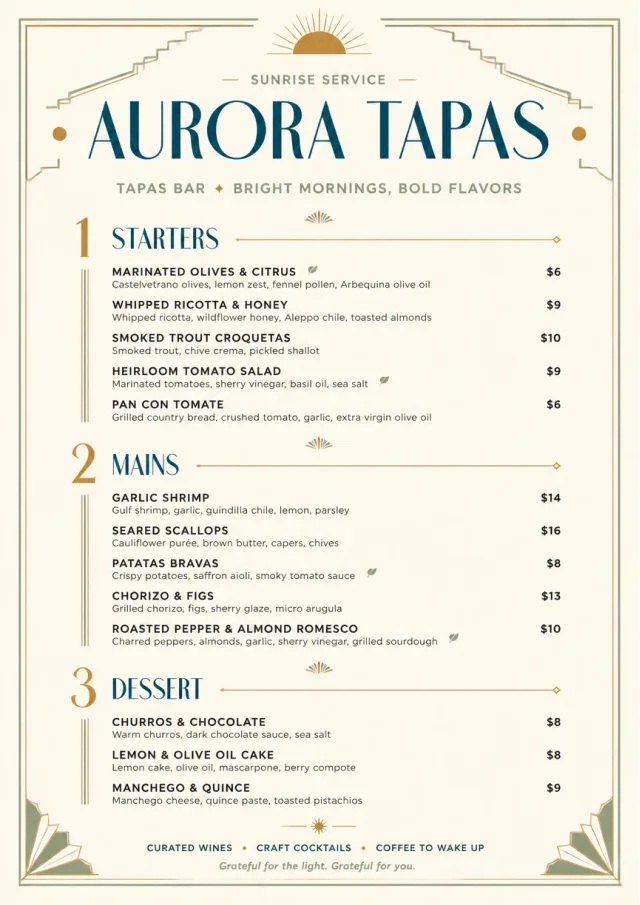 Chef Carte Brève tapas-menu menu template preview