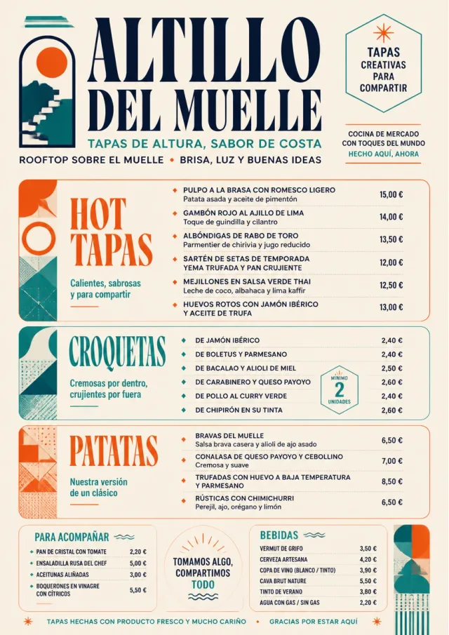 Modern Fusion tapas-menu menu template preview