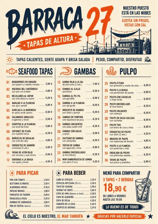 Street Stall Energy tapas-menu menu template preview