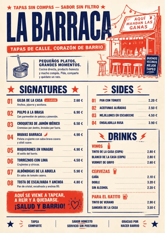 Street Stall Flyer tapas-menu menu template preview