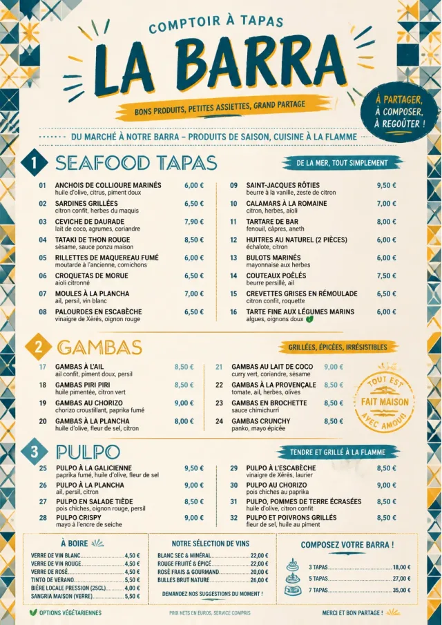 Street Stall Energy tapas-menu menu template preview