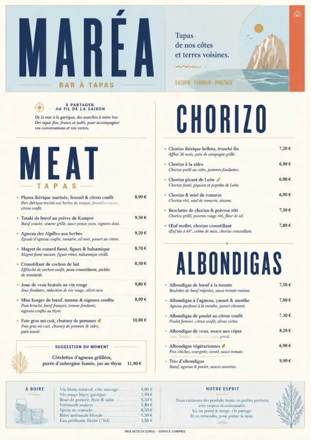 Fine Regional tapas-menu menu template preview