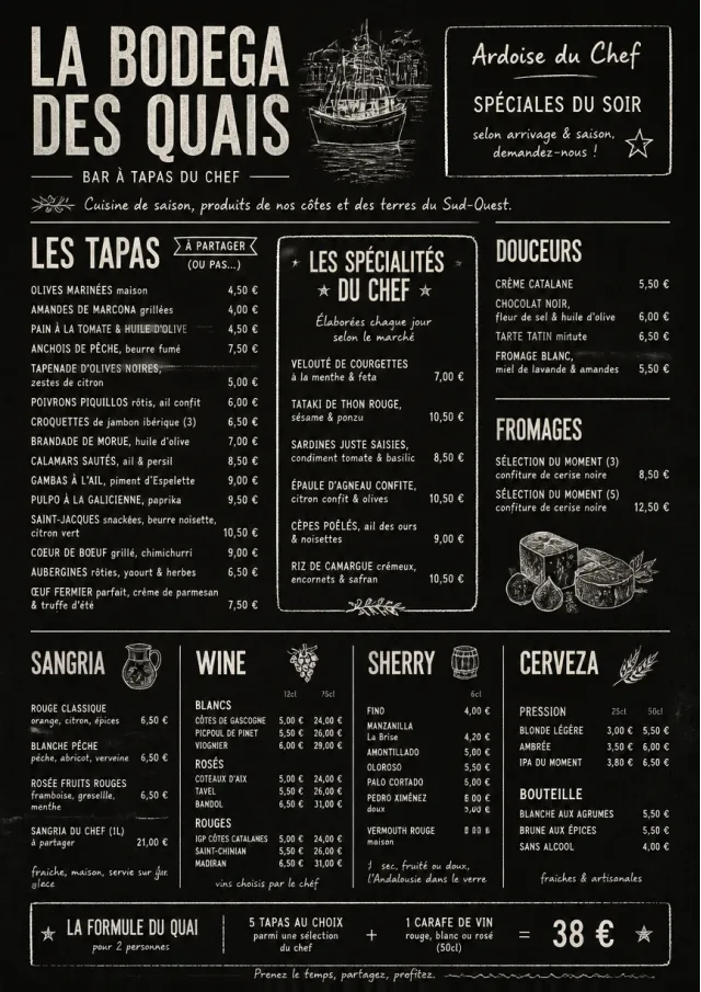 Chef Specials Board tapas-menu menu template preview