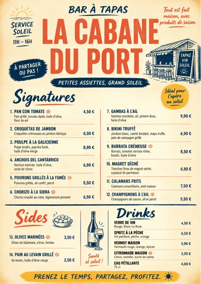 Street Stall Flyer tapas-menu menu template preview