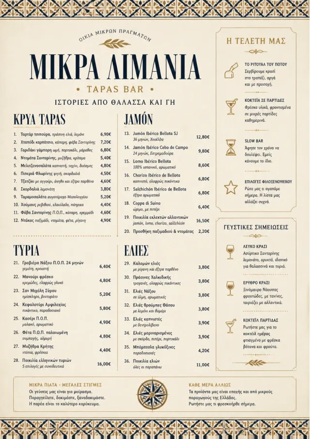 tapas heritage tradition tapas-menu menu template preview