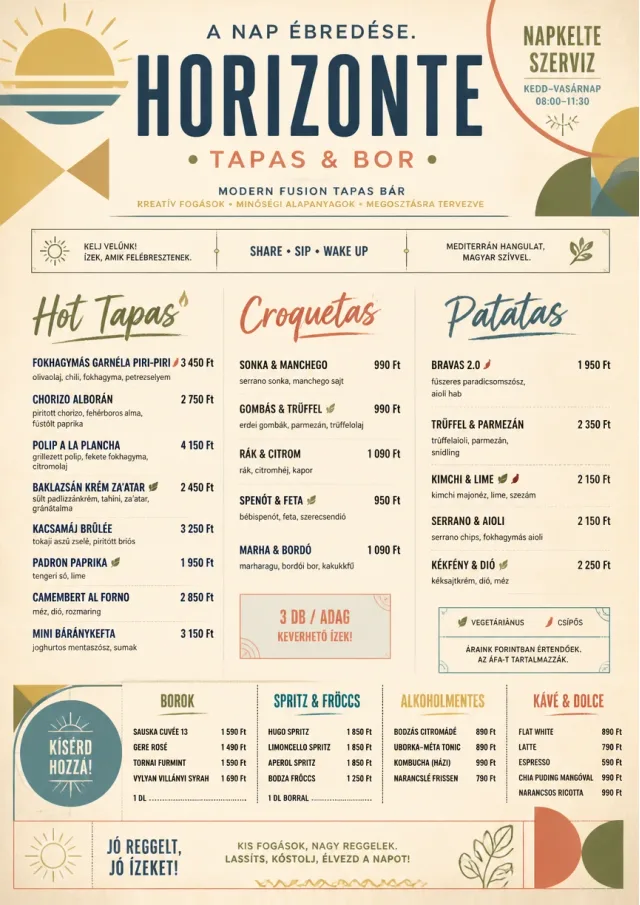 tapas modern fusion tapas-menu menu template preview