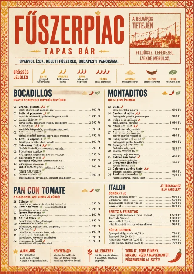 Spice Market Bold tapas-menu menu template preview