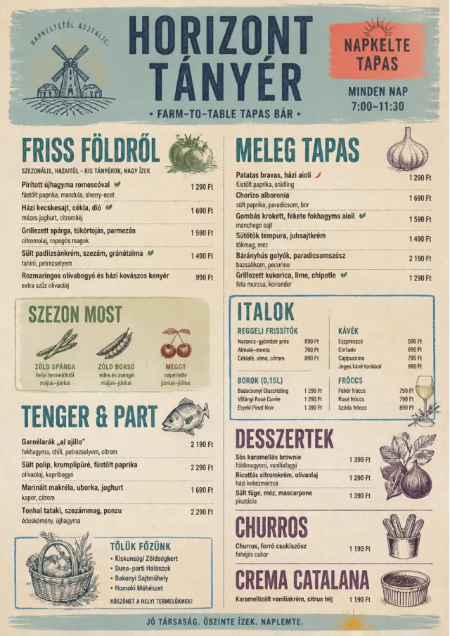 Farm Table Rustic tapas-menu menu template preview