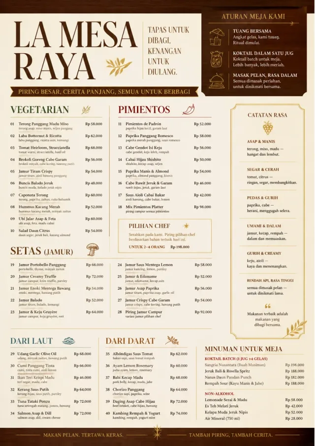 Family Style Feast tapas-menu menu template preview