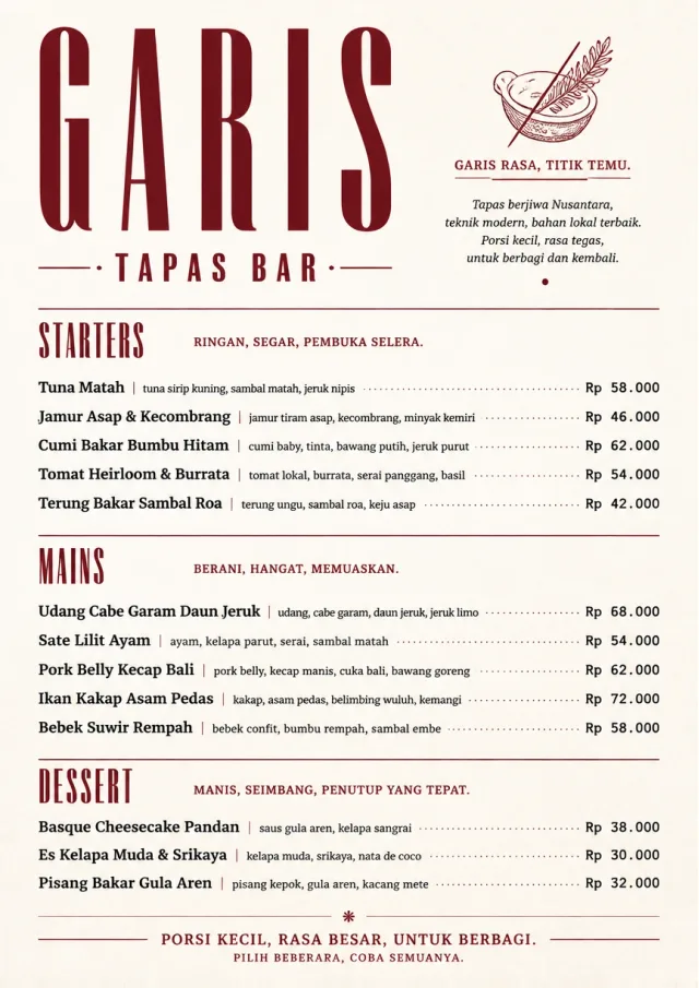 Chef Carte Brève tapas-menu menu template preview