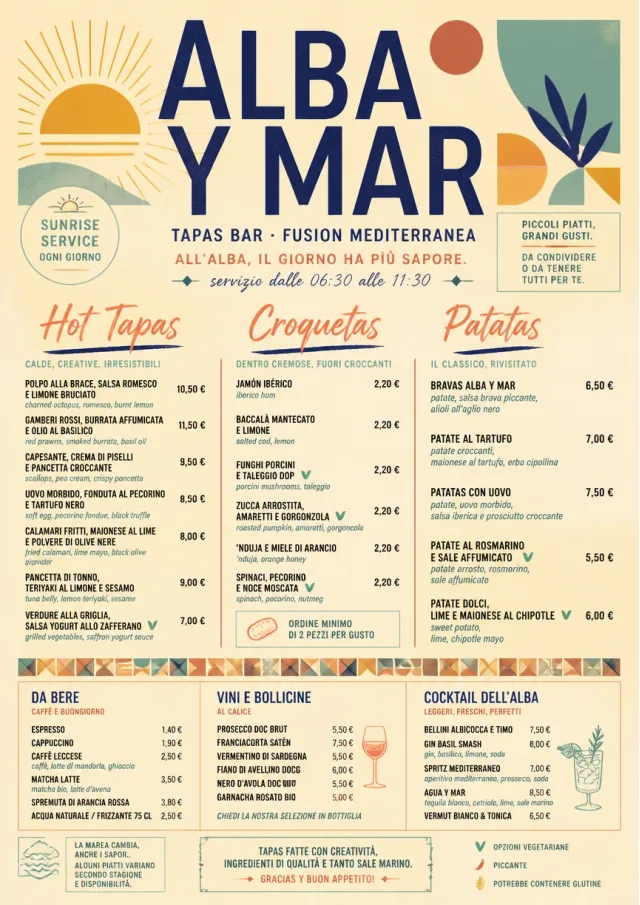 Modern Fusion tapas-menu menu template preview