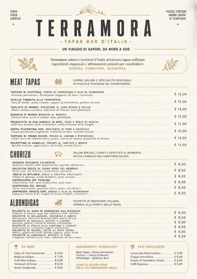 Fine Regional tapas-menu menu template preview