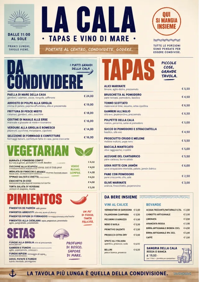 Family Style Feast tapas-menu menu template preview