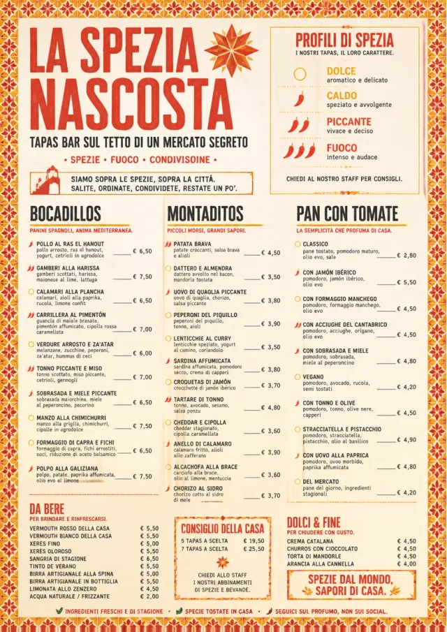 Spice Market Bold tapas-menu menu template preview