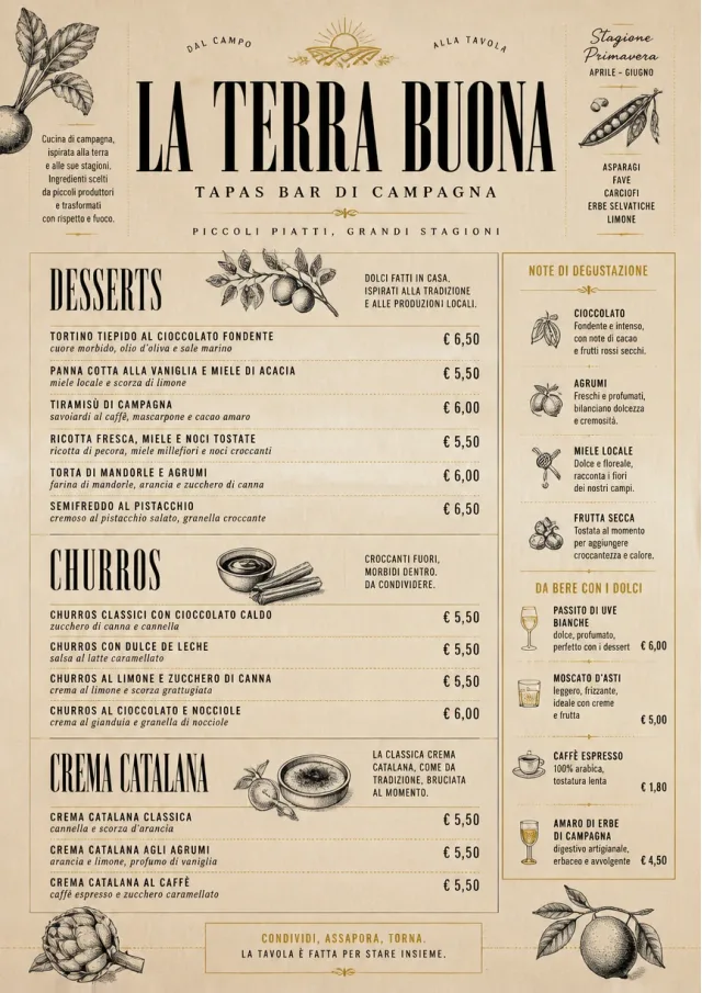 Farm Table Rustic tapas-menu menu template preview