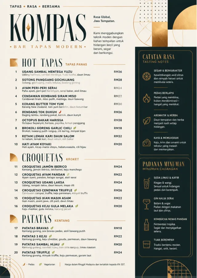 tapas modern fusion tapas-menu menu template preview