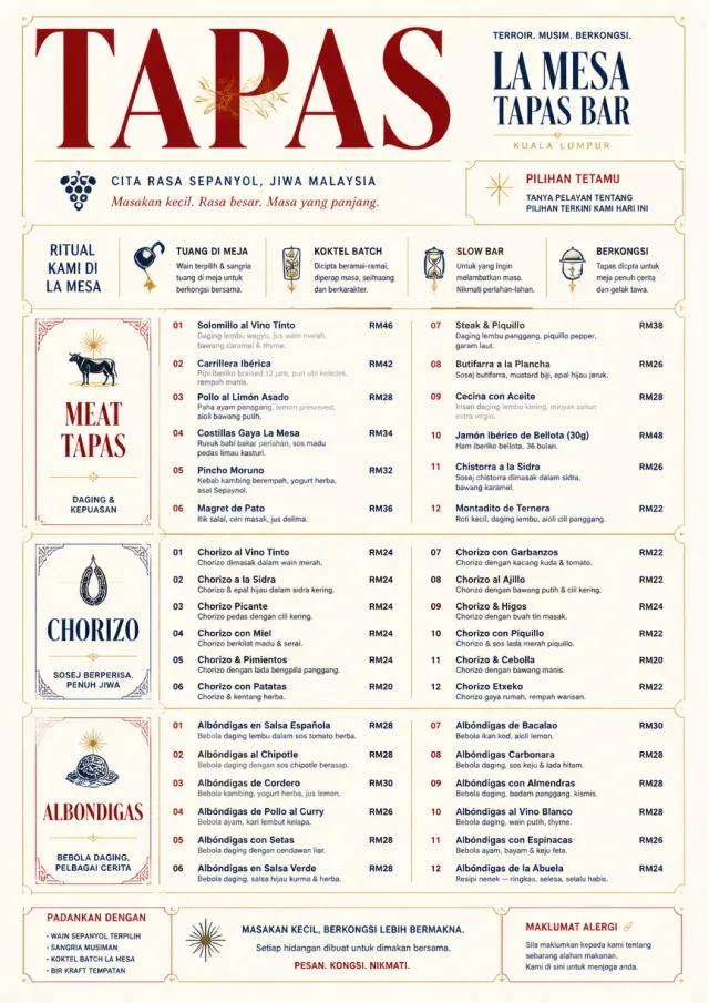 Fine Regional tapas-menu menu template preview