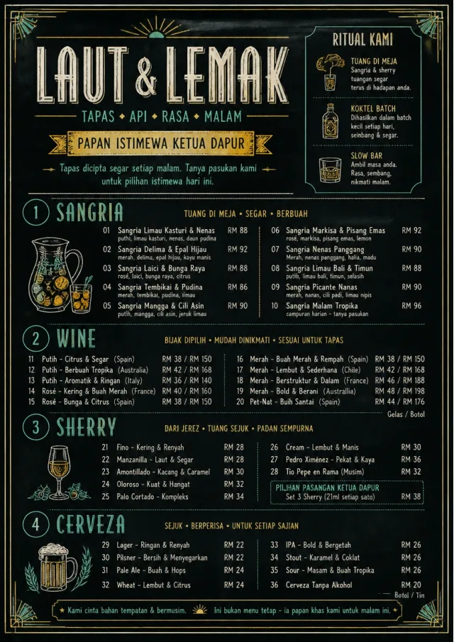 Chef Specials Board tapas-menu menu template preview