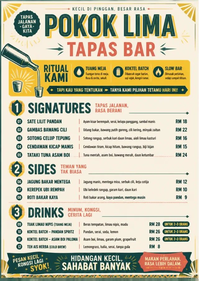 Street Stall Flyer tapas-menu menu template preview
