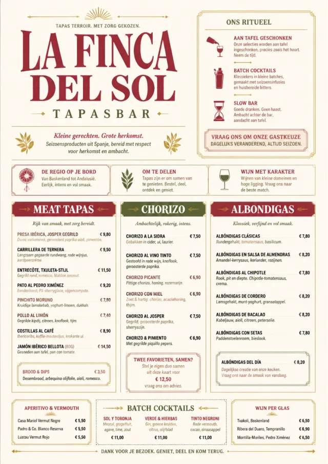 Fine Regional tapas-menu menu template preview