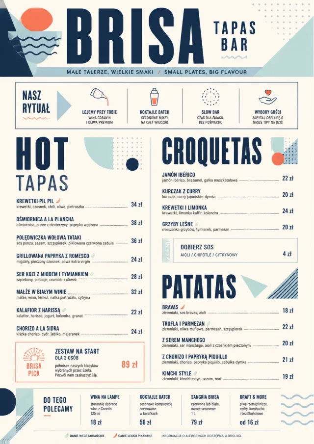 Modern Fusion tapas-menu menu template preview
