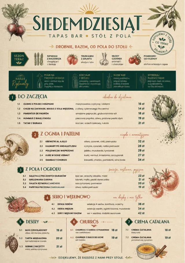Farm Table Rustic tapas-menu menu template preview