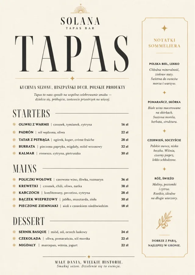 Chef Carte Brève tapas-menu menu template preview