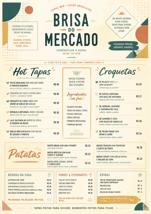 Modern Fusion tapas-menu menu template preview