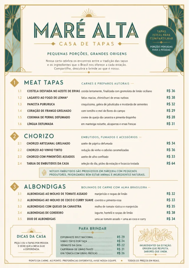 Fine Regional tapas-menu menu template preview
