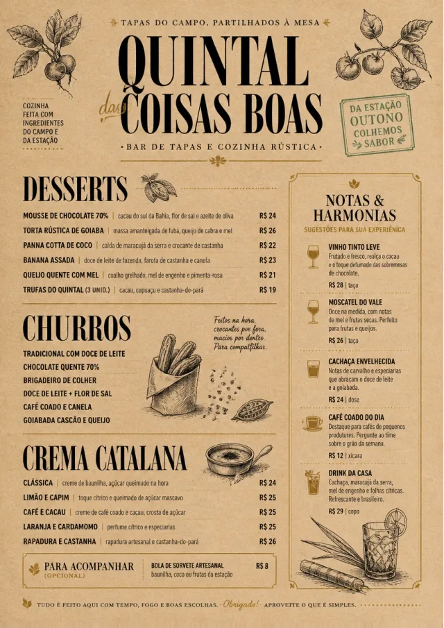 Farm Table Rustic tapas-menu menu template preview