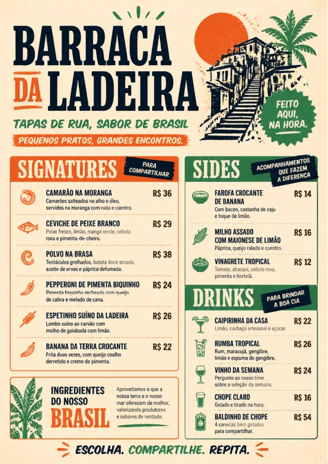Street Stall Flyer tapas-menu menu template preview