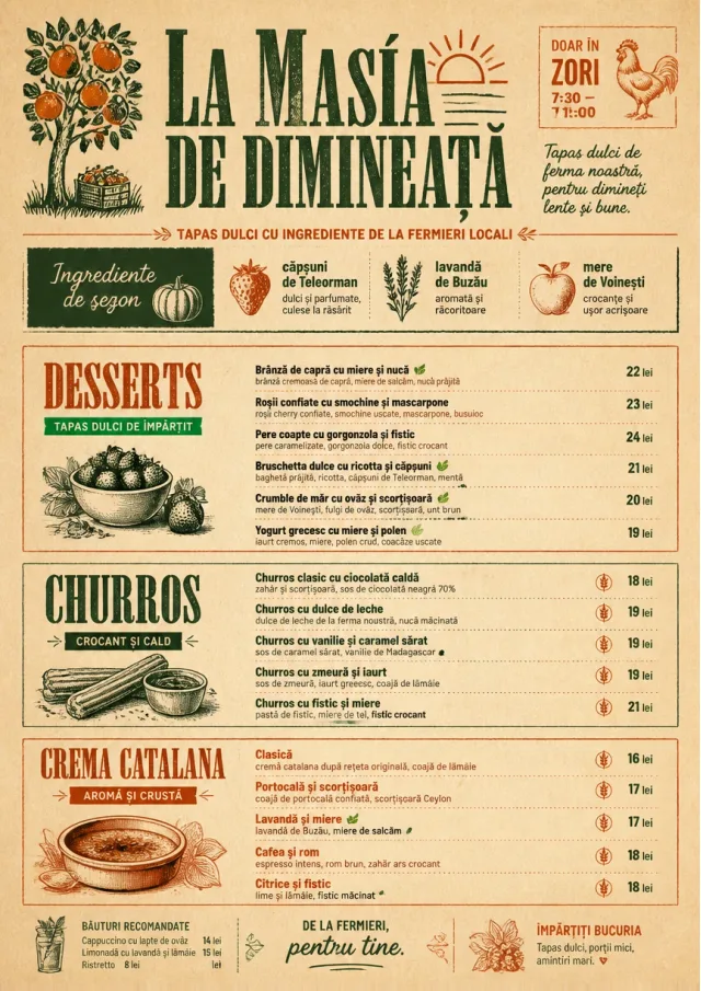 tapas farm table rustic tapas-menu menu template preview