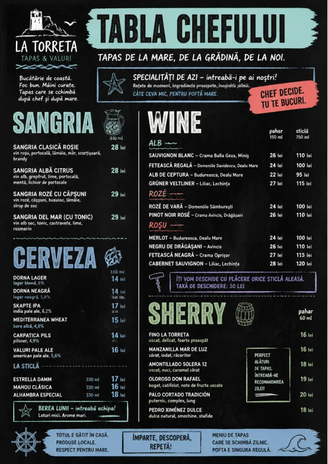 Chef Specials Board tapas-menu menu template preview
