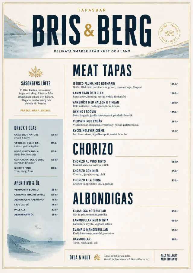 tapas fine regional tapas-menu menu template preview