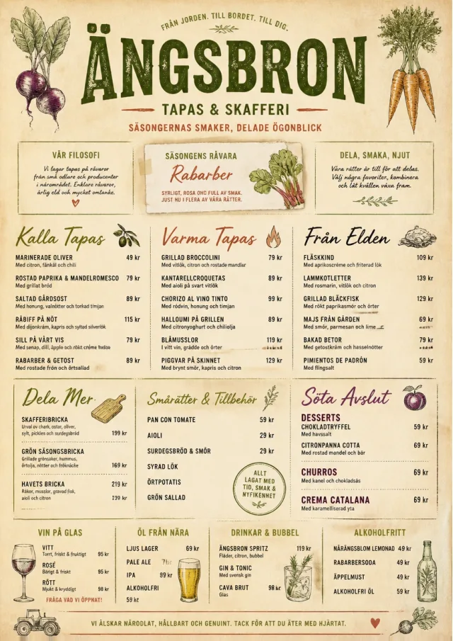Farm Table Rustic tapas-menu menu template preview