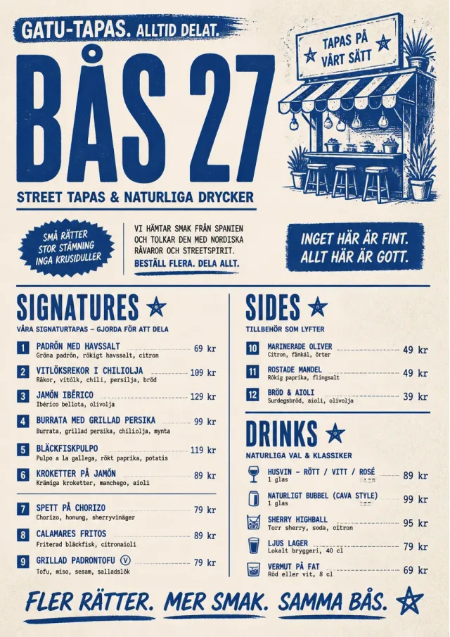 Street Stall Flyer tapas-menu menu template preview