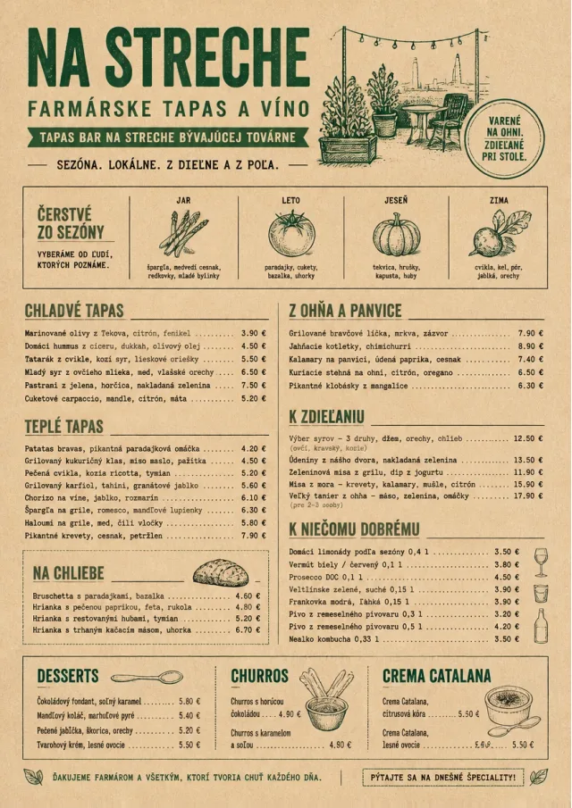 Farm Table Rustic tapas-menu menu template preview