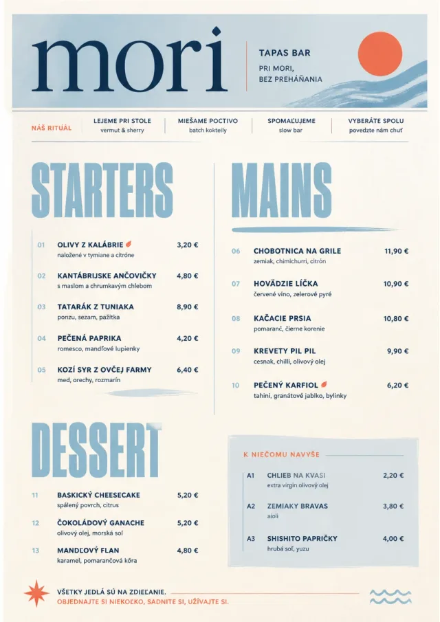 Chef Carte Brève tapas-menu menu template preview