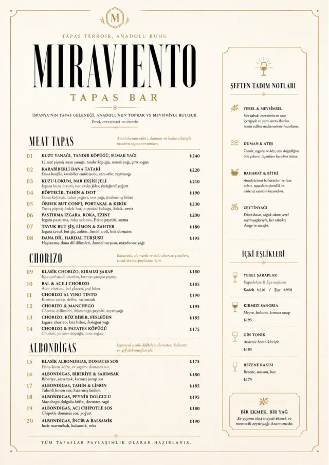 Fine Regional tapas-menu menu template preview