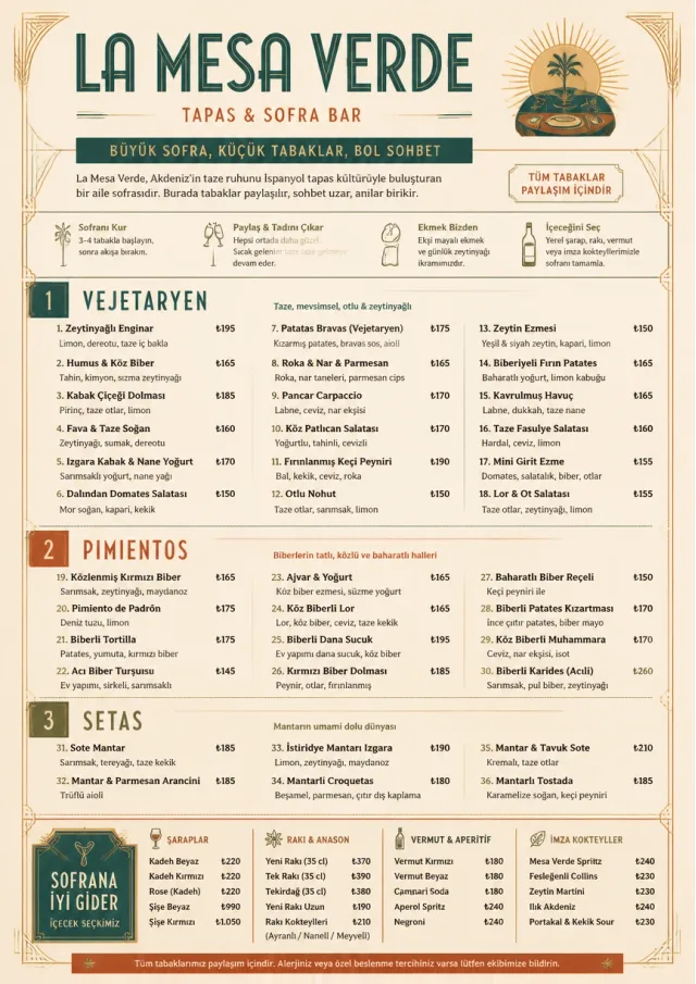 Family Style Feast tapas-menu menu template preview