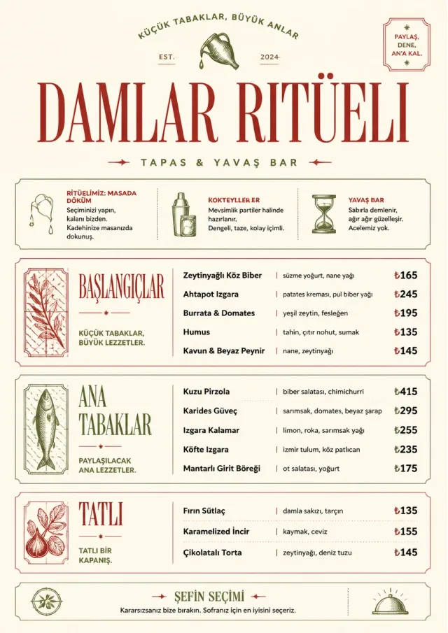 Chef Carte Brève tapas-menu menu template preview