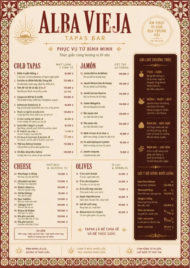 tapas heritage tradition tapas-menu menu template preview