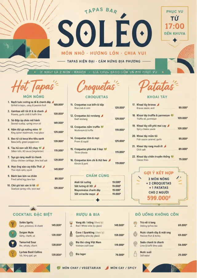 Modern Fusion tapas-menu menu template preview