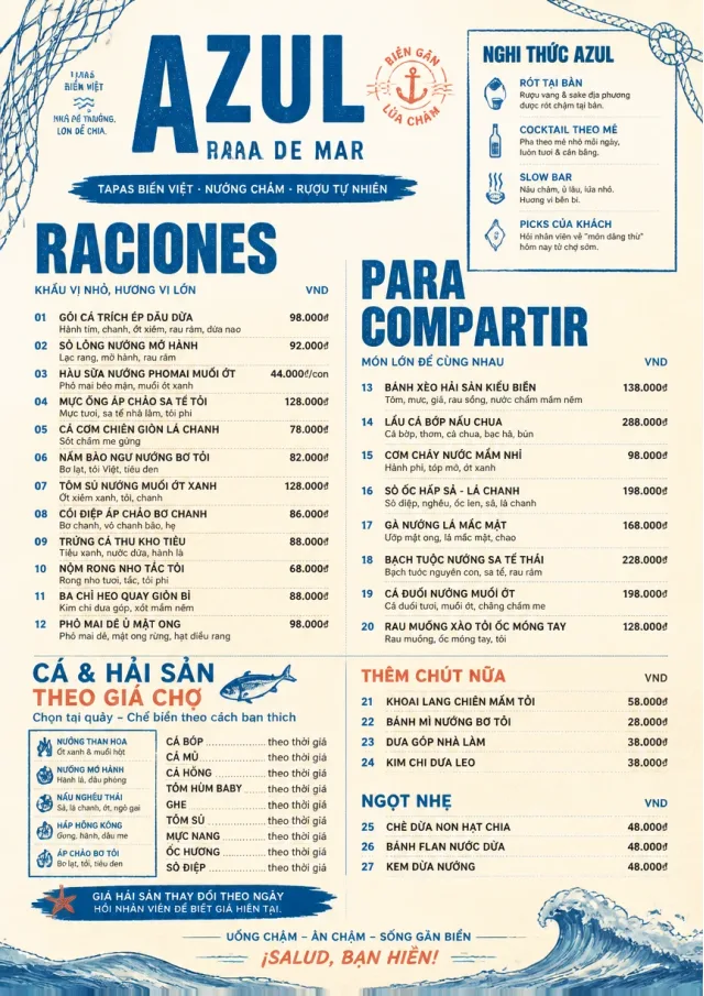 Coastal Regional tapas-menu menu template preview