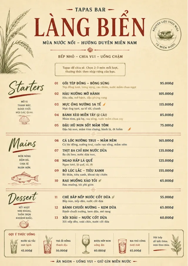 Chef Carte Brève tapas-menu menu template preview
