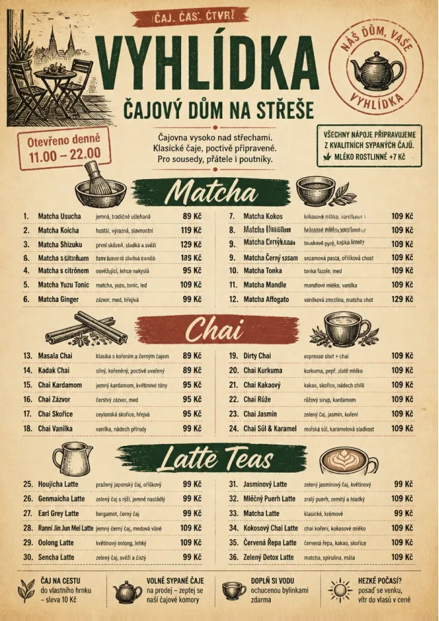 Heritage Taproom tea-menu menu template preview