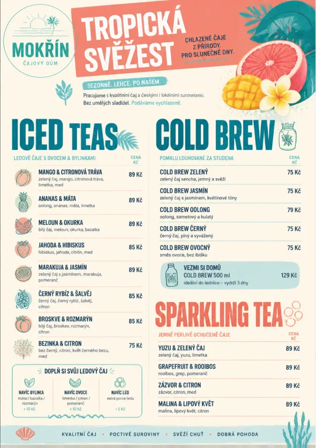 Tropical Refresh tea-menu menu template preview