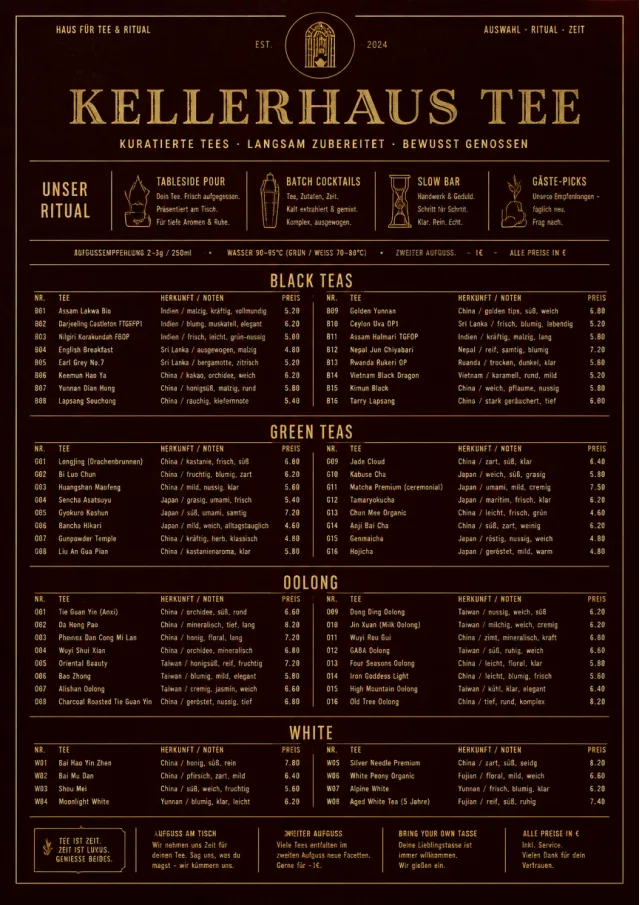 Editorial Cellar tea-menu menu template preview