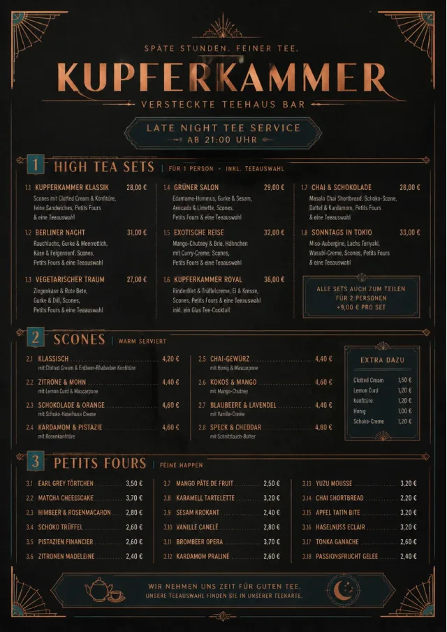 Speakeasy Spirits tea-menu menu template preview